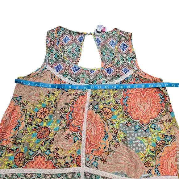 Y2K Flowy Fairycore Dreamy Bohemian Floral Sleeveless Whimsical Feminine Blouse - Picture 5 of 5